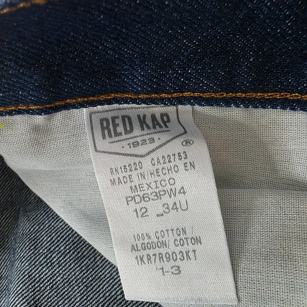 Red Kap Mens PD63PW4 Pre-Washed Denim Work Jeans Indigo Blue 12x30 Straight Leg